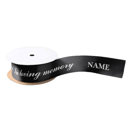 In loving memory personalized commemoration black サテンリボン (リール)