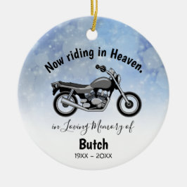 In Loving Memory Personalized Motorcycle Ornament セラミックオーナメント