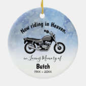 In Loving Memory Personalized Motorcycle Ornament セラミックオーナメント (裏面)