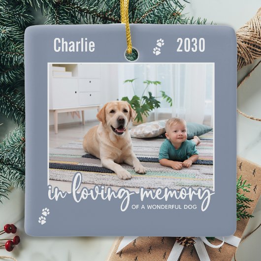 In Loving Memory Pet Memorial 2写真記念 セラミックオーナメント