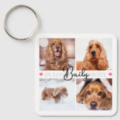 In Loving Memory Pet Memorial Custom Photo Collage キーホルダー (正面)