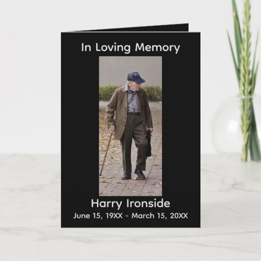In Loving Memory Photo モダン Memorial Program プログラム (正面)