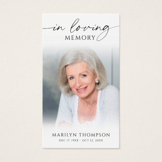 In Loving Memory Photo Beach Cross Prayer Cards (正面)