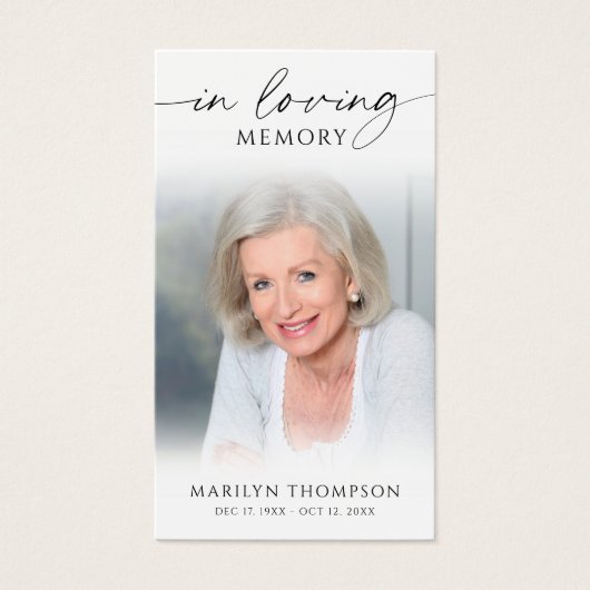 In Loving Memory Photo Beach Memorial Cards (正面)