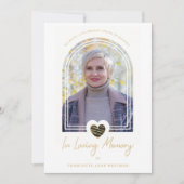 In Loving Memory Photo Black Heart Arch Effect 招待状 (正面)