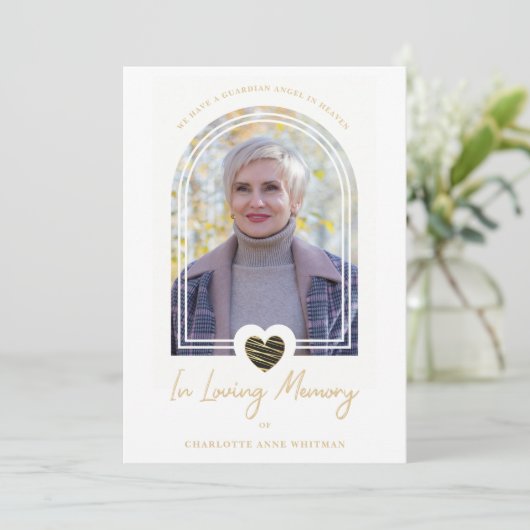 In Loving Memory Photo Black Heart Arch Effect 招待状 (スタンド正面)