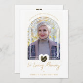In Loving Memory Photo Black Heart Arch Effect 招待状 (正面/裏面)