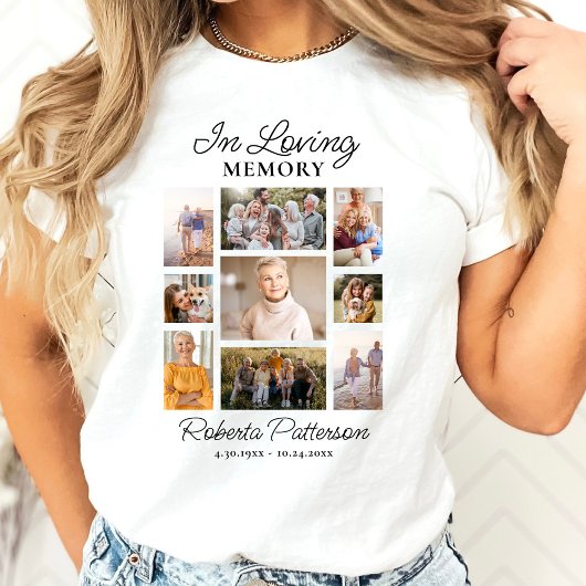 In Loving Memory Photo Collage Funeral Memorial  Tシャツ