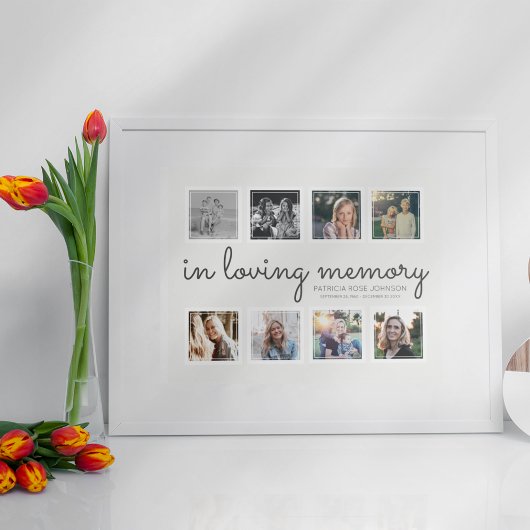 In Loving Memory Photo Collage Keepsake Tribute ポスター