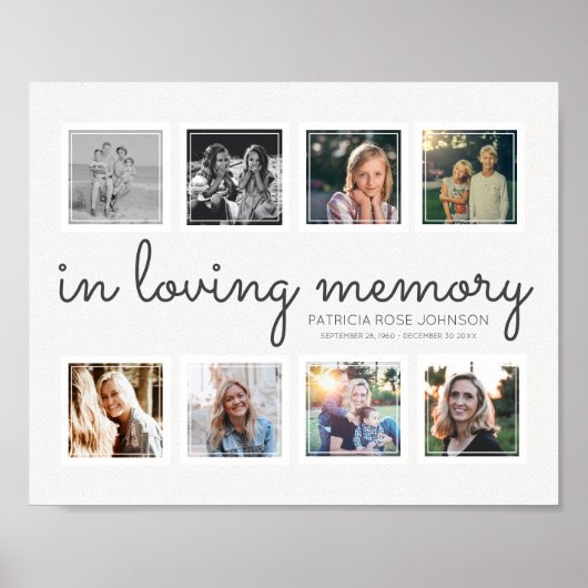 In Loving Memory Photo Collage Keepsake Tribute ポスター (正面)