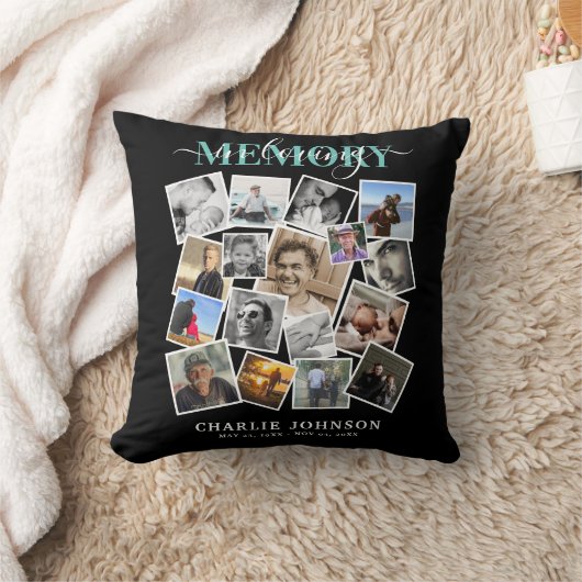 In Loving Memory Photo Collage Memorial クッション (ブランケット)