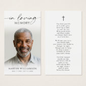 In Loving Memory Photo Cross Poem Prayer Card (正面&裏面)
