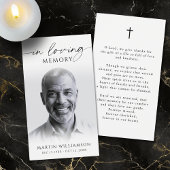 In Loving Memory Photo Cross Sympathy Prayer Card