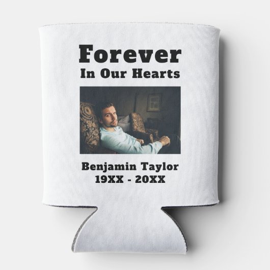 In Loving Memory Photo Forever In Our Hearts Text 缶クーラー (裏面)