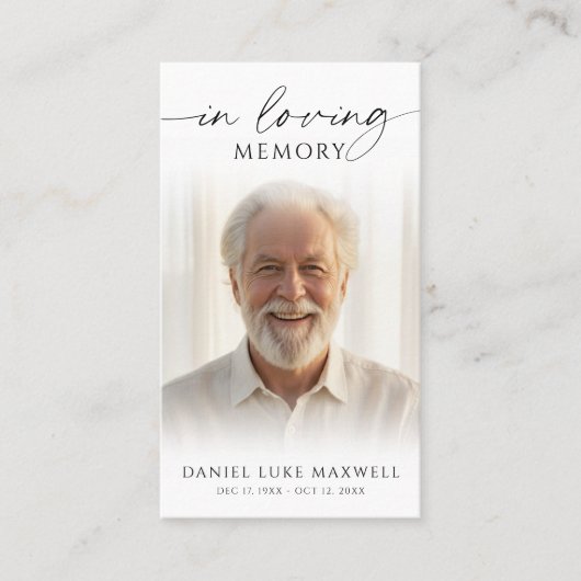 In Loving Memory Photo Funeral Prayer Card 名刺 (正面)