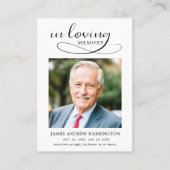 In Loving Memory Photo Funeral Prayer Card 名刺 (正面)