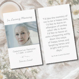 In Loving Memory Photo Funeral Prayer Card 名刺