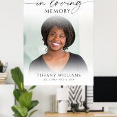 In Loving Memory Photo Funeral Welcome Sign ポスター (ホームオフィス)