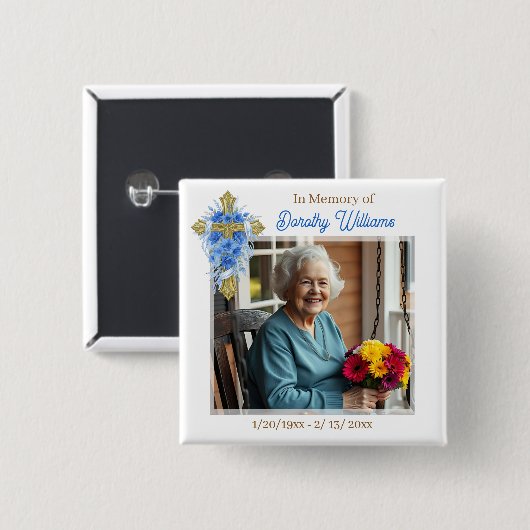 In Loving Memory | Photo Memorial 缶バッジ (正面&裏面)