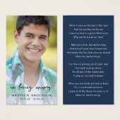 In Loving Memory Photo Memorial Poem Card (正面&裏面)