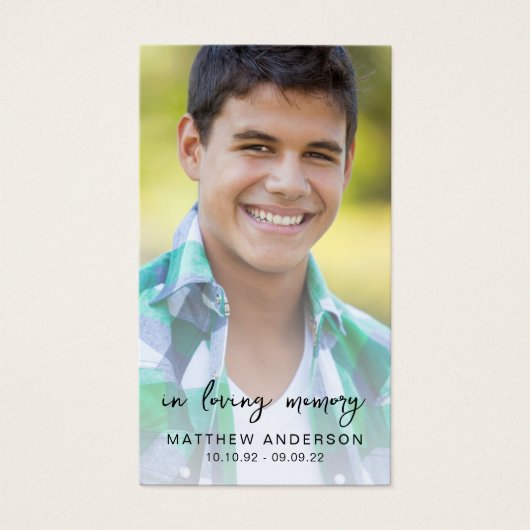 In Loving Memory Photo Memorial Poem Card (正面)