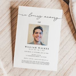 In Loving Memory Photo Memorial Service葬儀 招待状