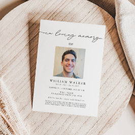 In Loving Memory Photo Memorial Service葬儀 招待状