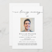 In Loving Memory Photo Memorial Service葬儀 招待状 (正面/裏面)