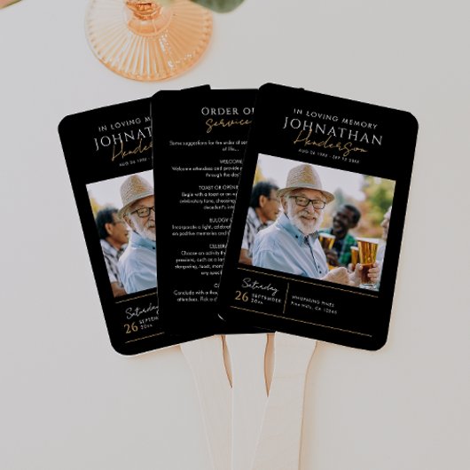 In Loving Memory Photo Modern Memorial Program ハンドファン