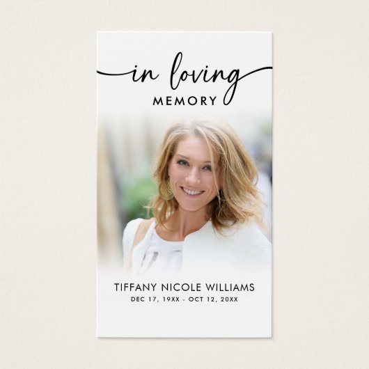 In Loving Memory Photo Prayer Cards (正面)