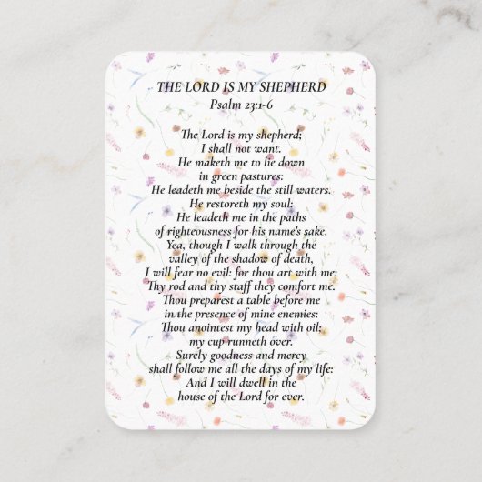 In Loving Memory Photo Psalm Prayer Card 名刺 (裏面)