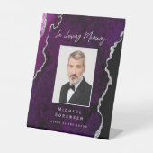 In Loving Memory Photo Purple Silver Agate 台座サイン (正面)