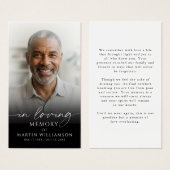 In Loving Memory Photo Sympathy Prayer Card (正面&裏面)