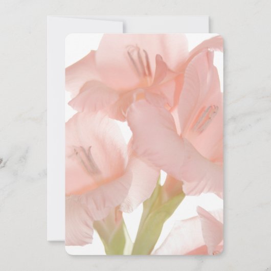 In Loving Memory - Pink Flower Memorial Service 招待状 (裏面)