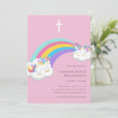 in loving memory pink rainbow childrens funeral  招待状 (スタンド正面)