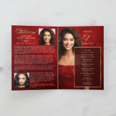 In Loving Memory Red Rose Women's Obituary Program プログラム (内部)