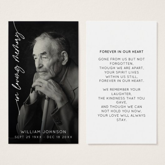 In Loving Memory Remembrance Photo Funeral  (正面&裏面)