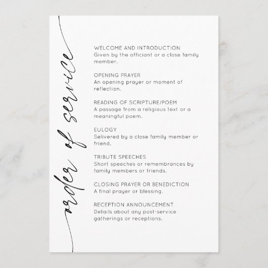 In Loving Memory Remembrance Photo Funeral プログラム (裏面)