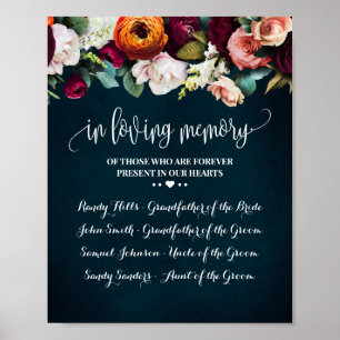 In loving Memory Remembrance Wine Navy Wedding ポスター