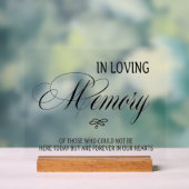 In Loving Memory sign Tabletop Plaque with Easel アクリルサイン (ニュートラル)