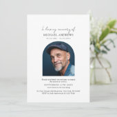 In Loving Memory Simpel Photo Funeral Invitation 招待状 (スタンド正面)