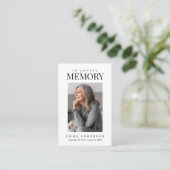 In Loving Memory Simple Photo Funeral Prayer Card 名刺 (スタンド正面)
