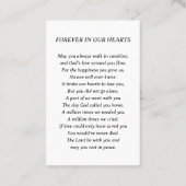 In Loving Memory Simple Photo Funeral Prayer Card 名刺 (裏面)