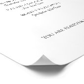 In Loving Memory Simple Wedding Memorial Sign ポスター (角)