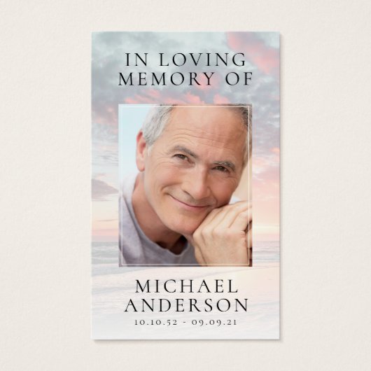 In Loving Memory Sunset Memorial祈りの言葉カード (正面)