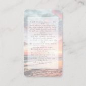 In Loving Memory Sunset Memorial祈りの言葉カード コーリングカード (裏面)