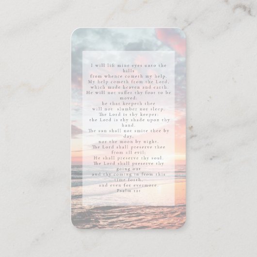 In Loving Memory Sunset Memorial祈りの言葉カード コーリングカード (裏面)