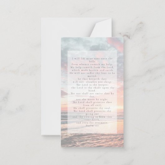 In Loving Memory Sunset Memorial祈りの言葉カード ノートカード (裏面)