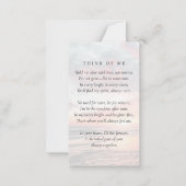 In Loving Memory Sunset Memorial祈りの言葉カード ノートカード (裏面)