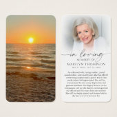 In Loving Memory Sunset Photo Sympathy Cards (正面&裏面)